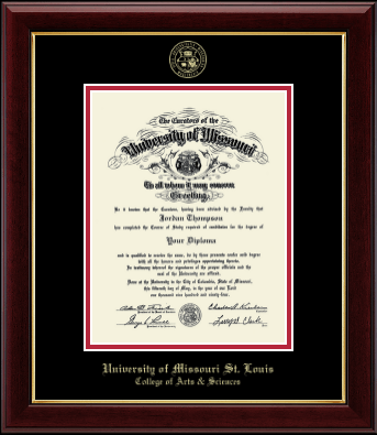 University of Missouri Saint Louis diploma frame - Gold Embossed Diploma Frame in Gallery