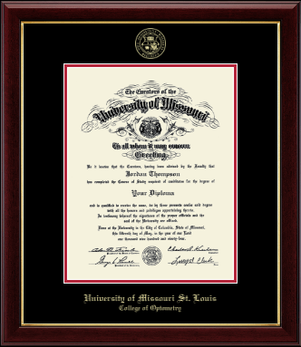 University of Missouri Saint Louis diploma frame - Gold Embossed Diploma Frame in Gallery
