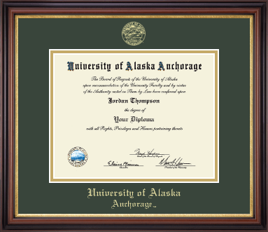 University of Alaska Anchorage diploma frame - Gold Embossed Diploma Frame in Regency Gold