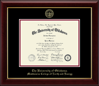 The University of Oklahoma diploma frame - Gold Embossed Diploma Frame in Gallery