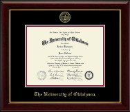 The University of Oklahoma Gold Embossed Diploma Frame in Gallery