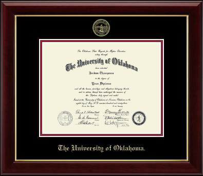 The University of Oklahoma diploma frame - Gold Embossed Diploma Frame in Gallery
