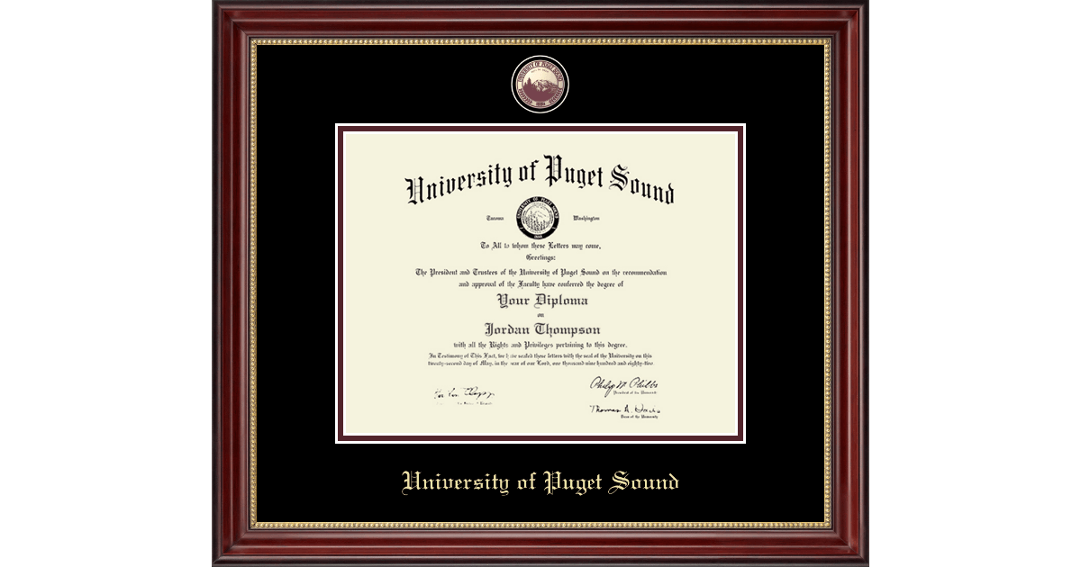 Masterpiece Medallion Diploma Frame in Kensington Gold University of Puget Sound Item 118881