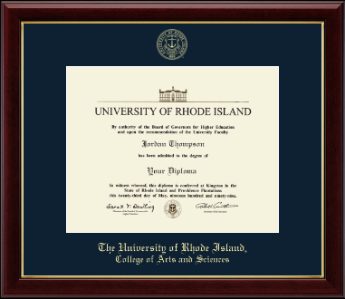 The University of Rhode Island diploma frame - Gold Embossed Diploma Frame in Gallery