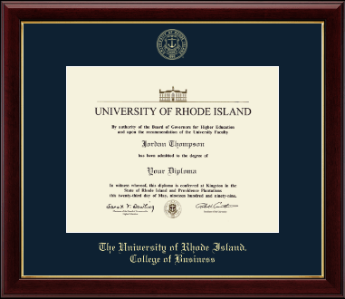 The University of Rhode Island diploma frame - Gold Embossed Diploma Frame in Gallery