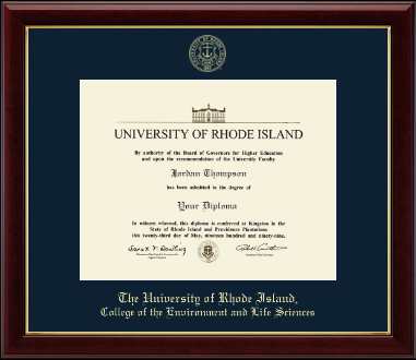 The University of Rhode Island diploma frame - Gold Embossed Diploma Frame in Gallery