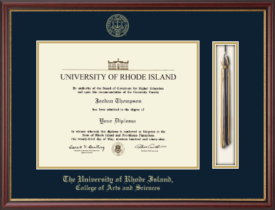 The University of Rhode Island diploma frame - Tassel & Cord Diploma Frame in Newport