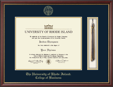 The University of Rhode Island diploma frame - Tassel & Cord Diploma Frame in Newport