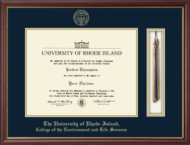 The University of Rhode Island diploma frame - Tassel & Cord Diploma Frame in Newport