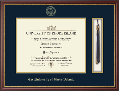 The University of Rhode Island diploma frame - Tassel & Cord Diploma Frame in Newport