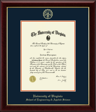 University of Virginia diploma frame - Gold Embossed Diploma Frame in Gallery