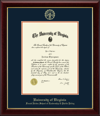 University of Virginia diploma frame - Gold Embossed Diploma Frame in Gallery