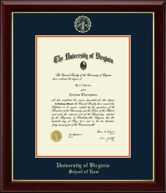 University of Virginia diploma frame - Gold Embossed Diploma Frame in Gallery