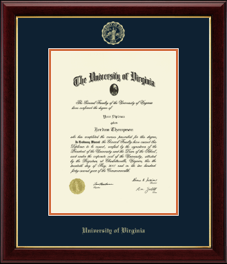 University of Virginia diploma frame - Gold Embossed Diploma Frame in Gallery