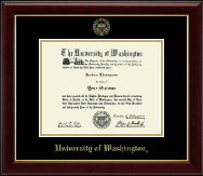 University of Washington Gold Embossed Diploma Frame in Gallery