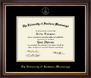 The University of Southern Mississippi Gold Embossed Edition Diploma Frame in Regency Gold