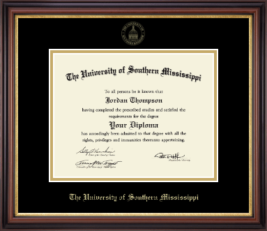 The University of Southern Mississippi diploma frame - Gold Embossed Edition Diploma Frame in Regency Gold
