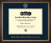 United States Merchant Marine Academy Gold Embossed Diploma Frame in Regency Gold