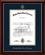 United States Naval Academy Gold Embossed Diploma Frame in Gallery