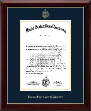 United States Naval Academy diploma frame - Gold Embossed Diploma Frame in Gallery