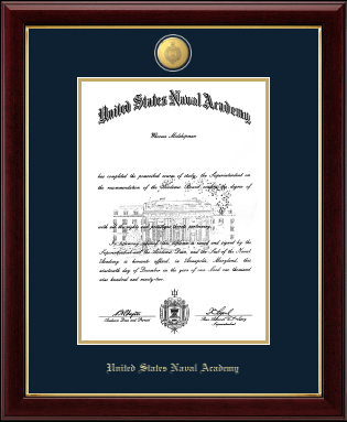 United States Naval Academy diploma frame - 23K Medallion Diploma Frame in Gallery