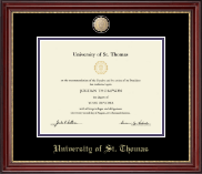 University of St. Thomas Brass Masterpiece Medallion Diploma Frame in Kensington Gold