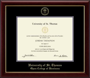 University of St. Thomas diploma frame - Gold Embossed Diploma Frame in Gallery