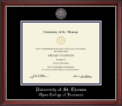 University of St. Thomas diploma frame - Pewter Masterpiece Medallion Diploma Frame in Kensington Silver