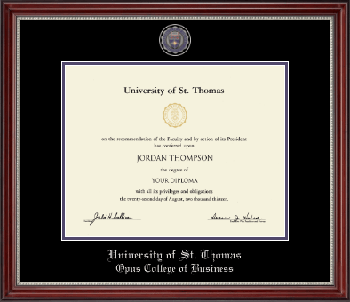 University of St. Thomas diploma frame - Pewter Masterpiece Medallion Diploma Frame in Kensington Silver