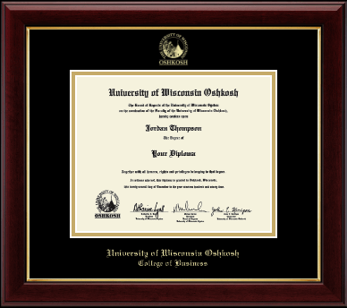 University of Wisconsin Oshkosh diploma frame - Gold Embossed Diploma Frame in Gallery