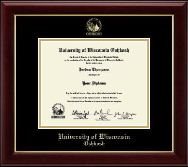 University of Wisconsin Oshkosh diploma frame - Gold Embossed Diploma Frame in Gallery