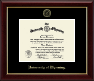 University of Wyoming Gold Embossed Diploma Frame in Gallery