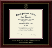 Virginia Tech diploma frame - Gold Embossed Diploma Frame in Gallery