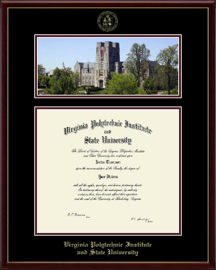 Virginia Tech diploma frame - Campus Scene Edition Diploma Frame in Galleria
