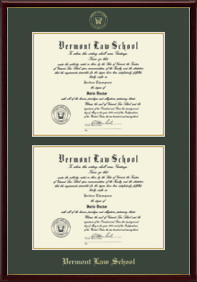 Vermont Law School diploma frame - Gold Embossed Double Diploma Frame in Galleria