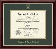Vermont Law School Gold Embossed Diploma Frame in Gallery