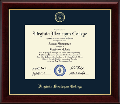 Virginia Wesleyan College diploma frame - Gold Embossed Diploma Frame in Gallery