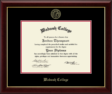 Wabash College diploma frame - Gold Embossed Diploma Frame in Gallery