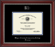 Wayne County Community College District Silver Embossed Diploma Frame in Kensington Silver