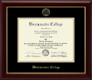 Westminster College in Missouri Gold Embossed Diploma Frame in Gallery