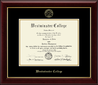 Westminster College in Missouri diploma frame - Gold Embossed Diploma Frame in Gallery