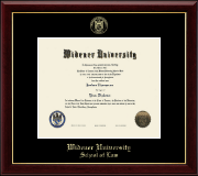 Widener University School of Law Gold Embossed Diploma Frame in Gallery