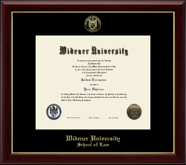Widener University School of Law diploma frame - Gold Embossed Diploma Frame in Gallery