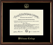 Williams College Gold Embossed Diploma Frame in Williamsburg