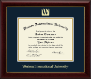 Western International University Gold Embossed Diploma Frame in Gallery