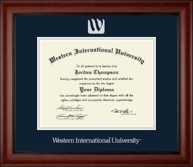 Western International University diploma frame - Silver Embossed Diploma Frame in Cambridge