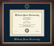 William Penn University Gold Embossed Diploma Frame in Regency Gold