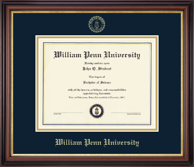 William Penn University diploma frame - Gold Embossed Diploma Frame in Regency Gold