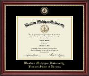 Western Michigan University Masterpiece Medallion Diploma Frame in Kensington Gold