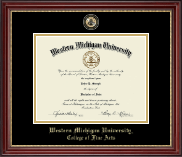 Western Michigan University Masterpiece Medallion Diploma Frame in Kensington Gold